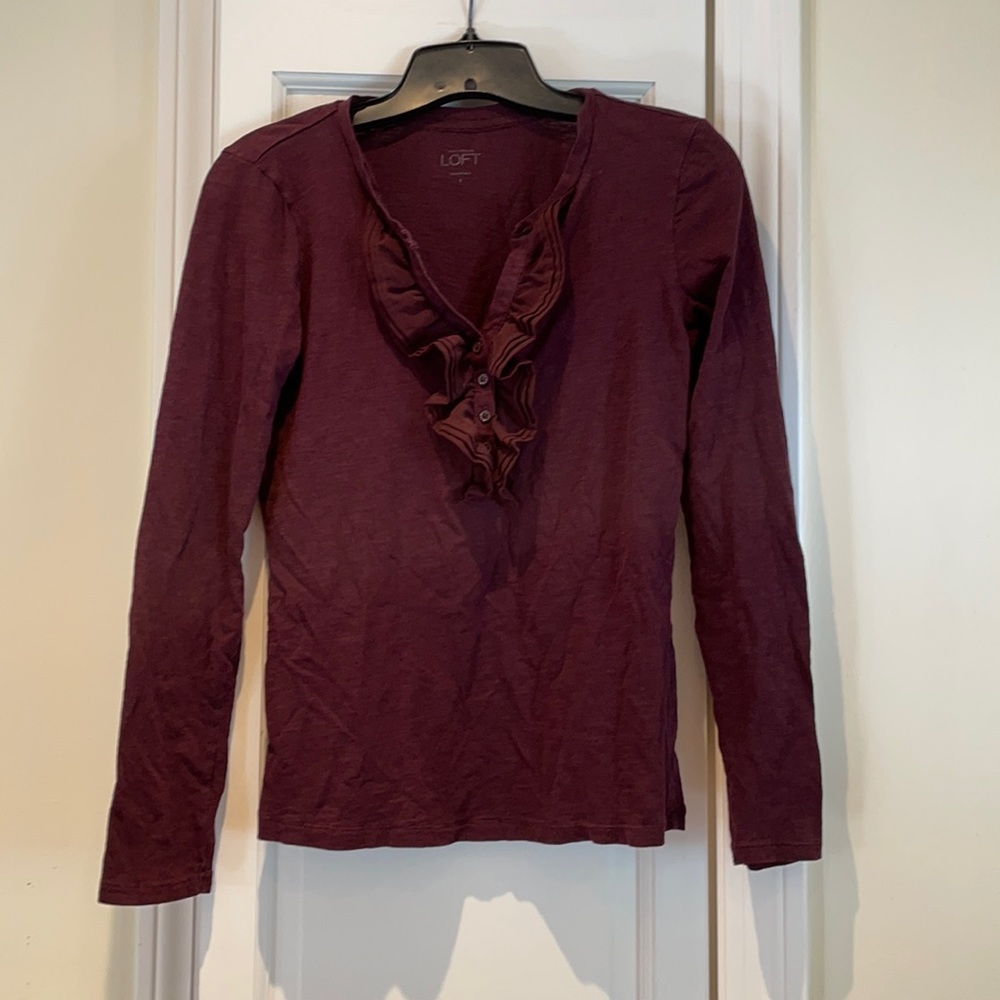 Maroon Small LOFT long sleeved shirt